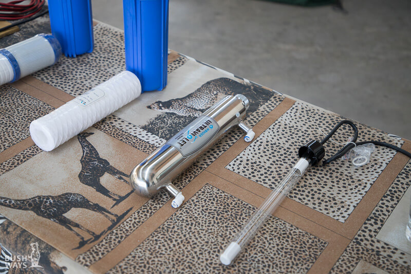 Safari with our new water filtration system