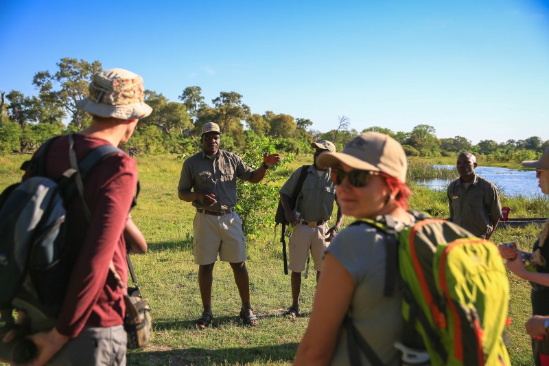 giving instructions to tourists